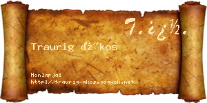 Traurig Ákos névjegykártya