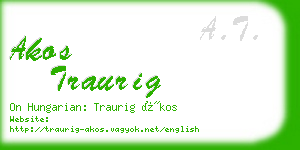 akos traurig business card